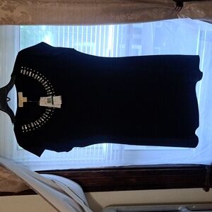 Michael Kors Black Dress with Embellished Neckline